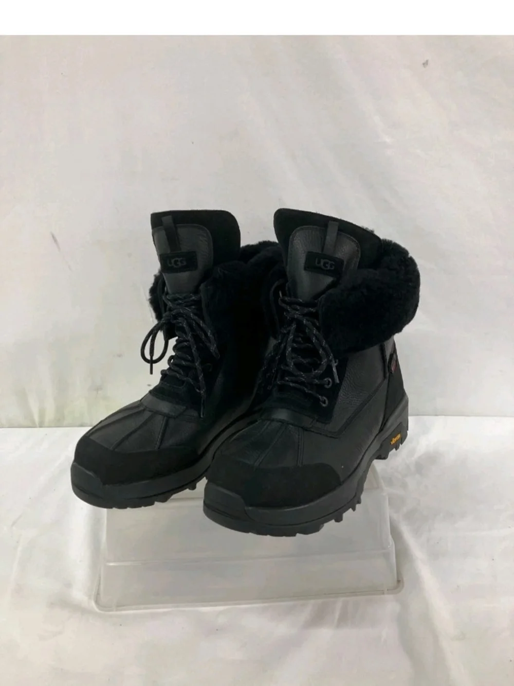 UGG Black Shearling Waterproof Leather Adirondack Boot Xerogel Men's Size 12